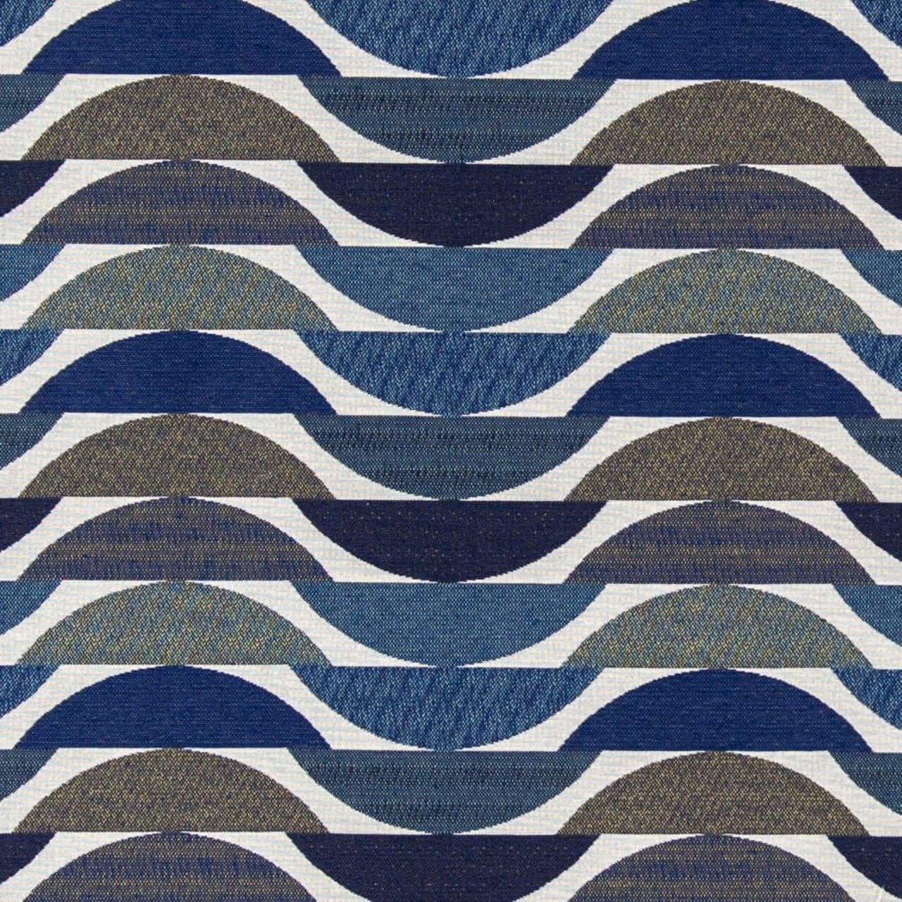 Blue Made in America Abstract Woven Pattern Upholstery Fabric by The Yard - SKU: Mayer Indigo